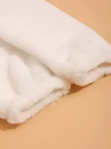 Ruffle Trim Solid Leg Warmers - White - View 5