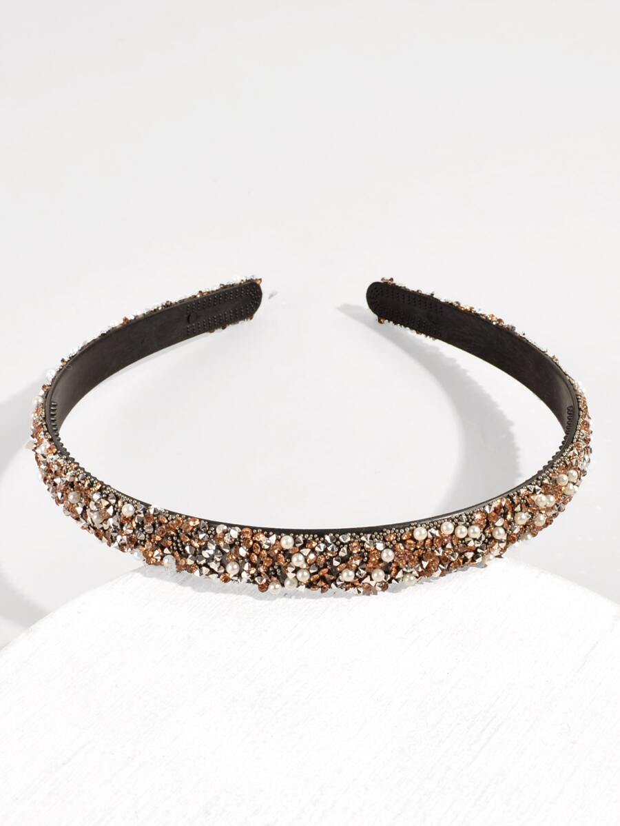 Băng đô trang trí đính đá và ngọc trai giả thanh lịch, Băng đô, Vòng tóc, Phụ kiện tóc Băng đô - Nhiều màu - Xem 1