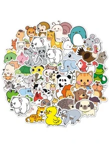 50 cái Cartoon Animal Print Sticker - Nhiều màu - Xem 2