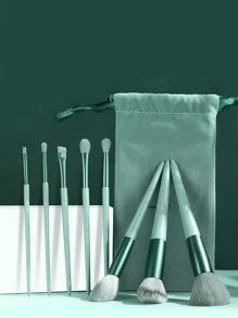 Bộ cọ trang điểm 8 món kèm túi đựng, Bộ cọ, Bộ cọ trang điểm, Bộ cọ trang điểm, Bộ trang điểm hoàn chỉnh, Bộ cọ trang điểm, Bộ trang điểm hoàn chỉnh, Bộ cọ, Bộ cọ trang điểm, Bộ quà tặng trang điểm, Bộ - màu xanh lá - Xem 1