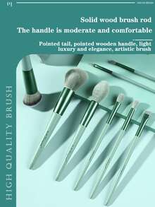 Bộ cọ trang điểm 8 món kèm túi đựng, Bộ cọ, Bộ cọ trang điểm, Bộ cọ trang điểm, Bộ trang điểm hoàn chỉnh, Bộ cọ trang điểm, Bộ trang điểm hoàn chỉnh, Bộ cọ, Bộ cọ trang điểm, Bộ quà tặng trang điểm, Bộ - màu xanh lá - Xem 4