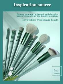 Bộ cọ trang điểm 8 món kèm túi đựng, Bộ cọ, Bộ cọ trang điểm, Bộ cọ trang điểm, Bộ trang điểm hoàn chỉnh, Bộ cọ trang điểm, Bộ trang điểm hoàn chỉnh, Bộ cọ, Bộ cọ trang điểm, Bộ quà tặng trang điểm, Bộ - màu xanh lá - Xem 5