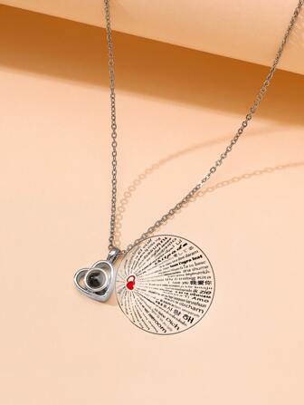 愛心掛飾投影項鍊