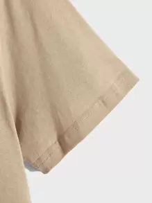 GENTILAND Men T-Shirts Fit Crew Neck Short Sleeve Graphic Tee Casual Japanese Fashion Summer Knit Top - Khaki - View 4