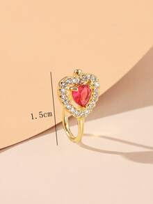 方晶鋯石愛心裝飾鼻環 - 彩色 - 查看 3