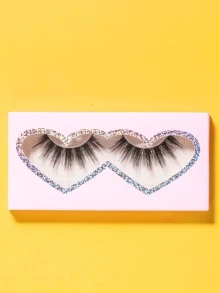 Manga Lashes, 1pair Volumized 3D False Eyelashes - Black - View 1