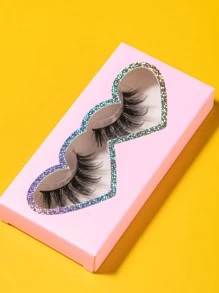 Manga Lashes, 1pair Volumized 3D False Eyelashes - Black - View 2