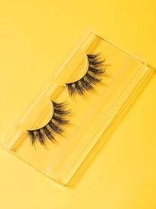 Manga Lashes, 1pair Volumized 3D False Eyelashes - Black - View 5