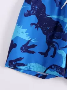 Young Boy Dinosaur Print Swim Shorts