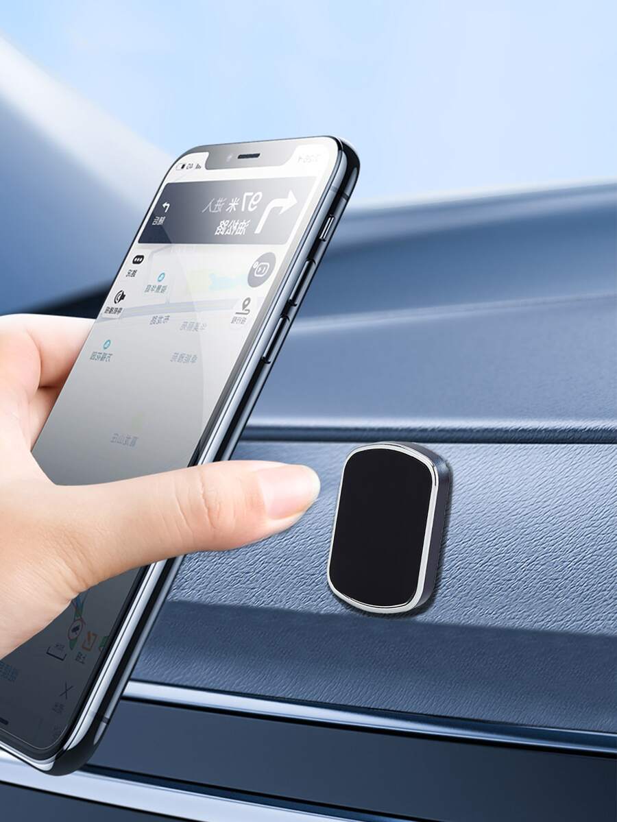 汽车磁性手机支架，中央控制台磁性手机支架 - 黑色 - 查看 1