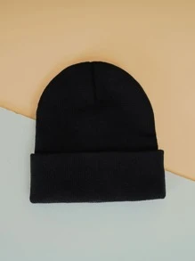 1pc Unisex Y2K Style Los Angeles Knit Beanie Hat, Versatile Outdoor Knitted Cap For Casual Commute In Winter - Black - View 3