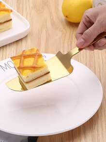 1pc Multifunction Cake Shovel, Minimalist Stainless Steel Cake Spatula For Baking, Kitchen - Gold - View 1