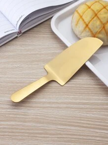 1pc Multifunction Cake Shovel, Minimalist Stainless Steel Cake Spatula For Baking, Kitchen - Gold - View 5