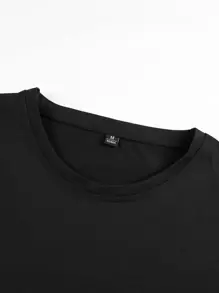 Manfinity Homme Camisetas de hombre ajustadas con cuello redondo y manga corta, con lemas para la universidad y la escuela, hechas de poliéster para el verano
