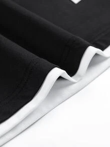 Manfinity Homme Camisetas de hombre ajustadas con cuello redondo y manga corta, con lemas para la universidad y la escuela, hechas de poliéster para el verano