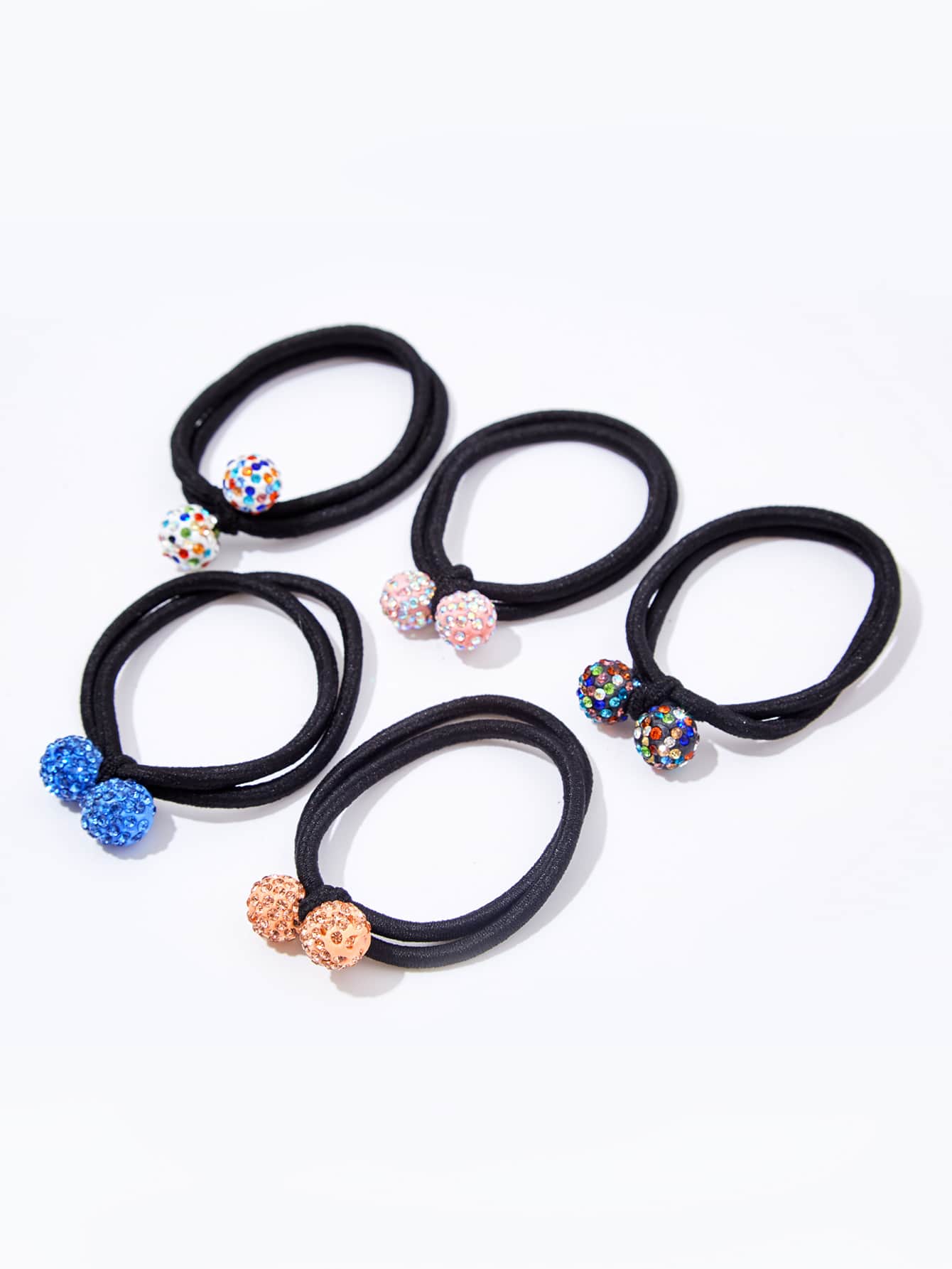 5pcs Rhinestone Ball Decor Hair Tie | SHEIN USA