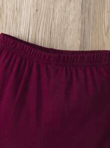 Toddler Girls 2pcs Solid Stacked Trousers - Multicolor - View 4