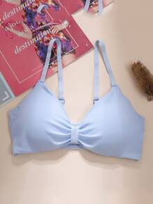 Girls 2pcs Solid Wireless Bralet - Multicolor - View 5