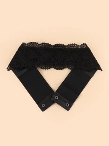 Thắt lưng rộng chi tiết hoa - màu đen - Xem 2