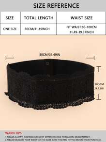 Thắt lưng rộng chi tiết hoa - màu đen - Xem 3