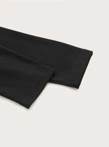 ROMWE Goth Floral & Wings Print Tee - Black - View 5