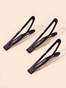 12pcs Solid Hair Clip - Black - View 3