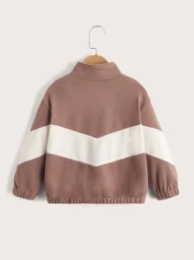 SHEIN Niñitas Cazadora con estampado de cheurón con parche - Multicolor - Ver 2