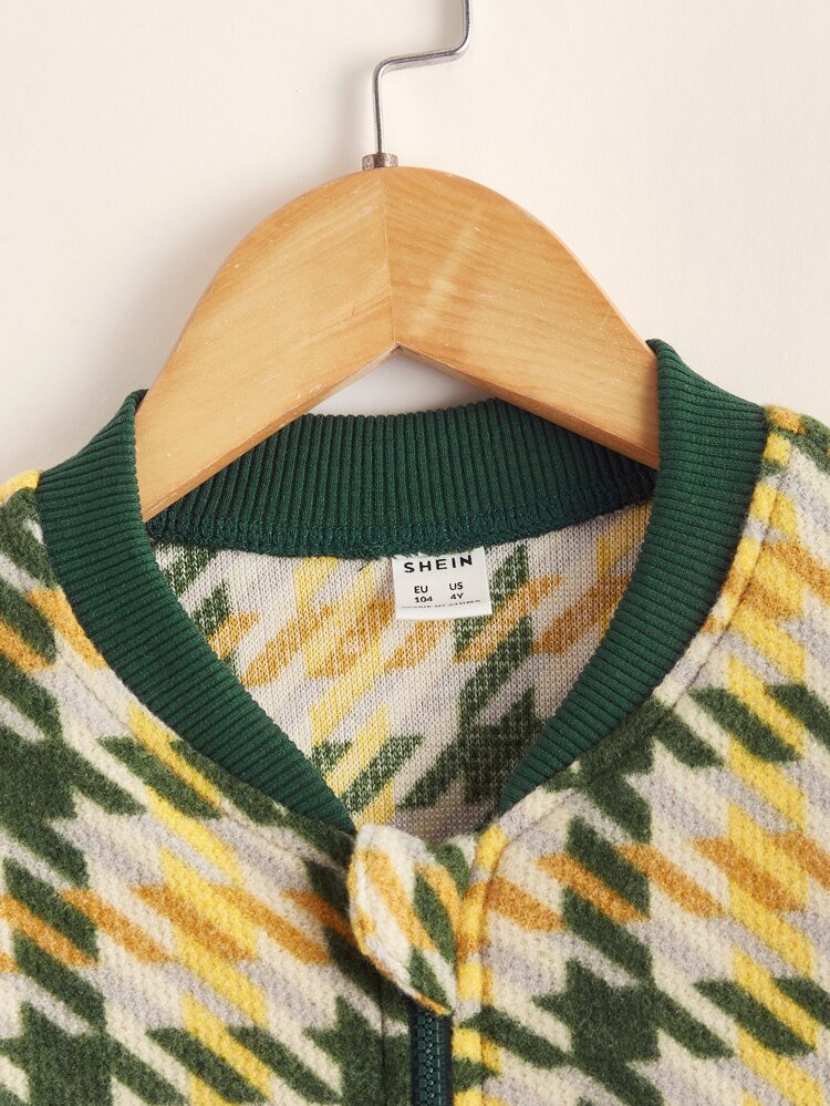 Toddler Girls Plaid Bomber Jacket