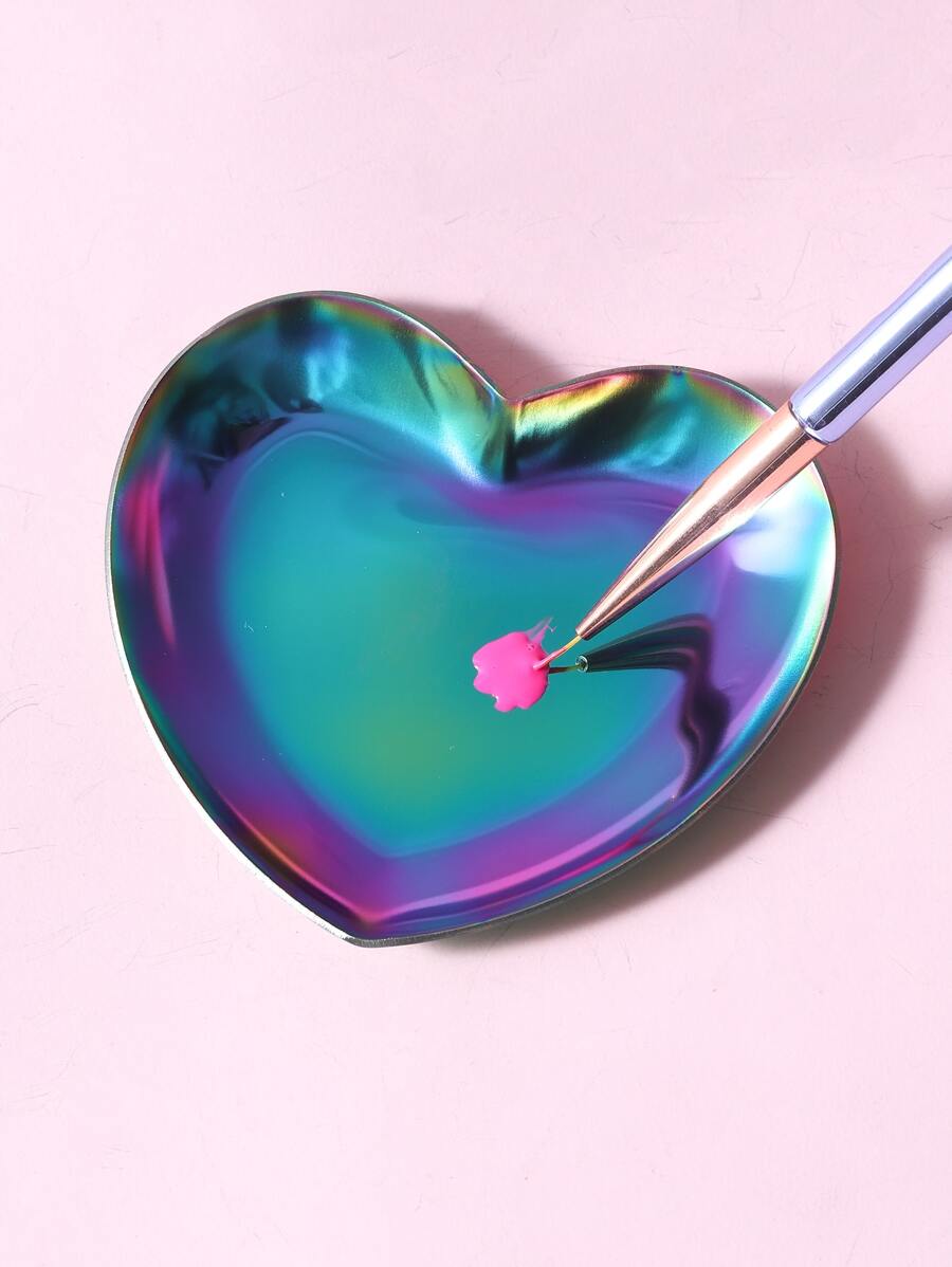 彩色不銹鋼滾動托盤製造商迷你珠寶展示板心形美甲工具 - 彩色 - 查看 1