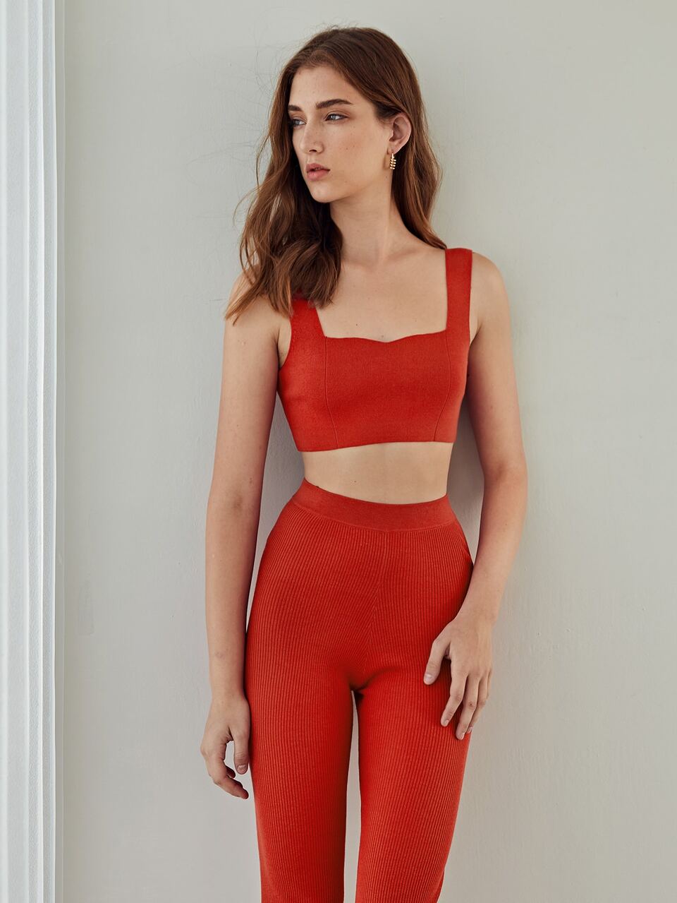 VISCOSE KNIT TOP & PANTS SET