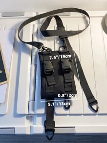 High School Students University Freshman multifunctional sling bag shoulder bag casual bag Mini Men Buckle Square Bag For Travel,College,Outdoors,Sports,Commute - Black - View 3