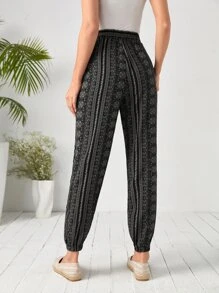 EMERY ROSE Paisley Print Carrot Trousers - Multicolor - View 2