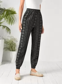 EMERY ROSE Paisley Print Carrot Trousers - Multicolor - View 3