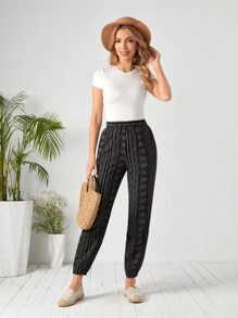 EMERY ROSE Paisley Print Carrot Trousers - Multicolor - View 4