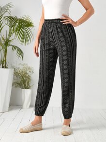 EMERY ROSE Paisley Print Carrot Trousers - Multicolor - View 5