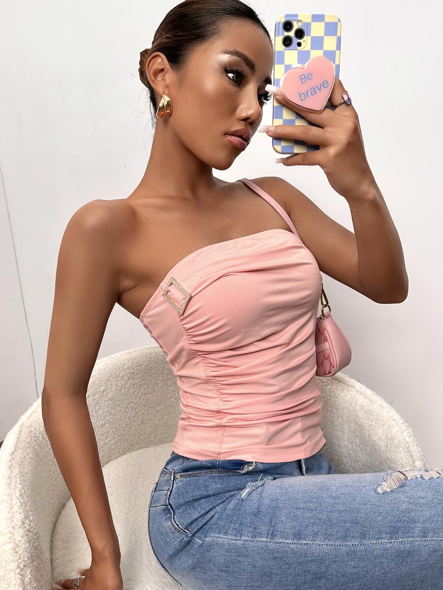 Áo nữ Xù màu trơn Giải trí - Hồng - Xem 1