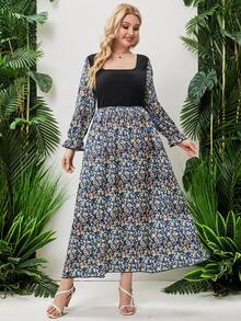 Đầm Plus Size Xù Họa tiết hoa Boho - Nhiều màu - Xem 4
