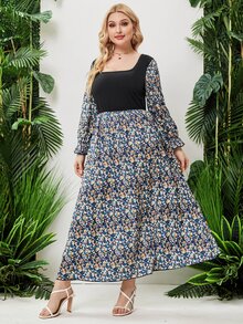 Đầm Plus Size Xù Họa tiết hoa Boho - Nhiều màu - Xem 6