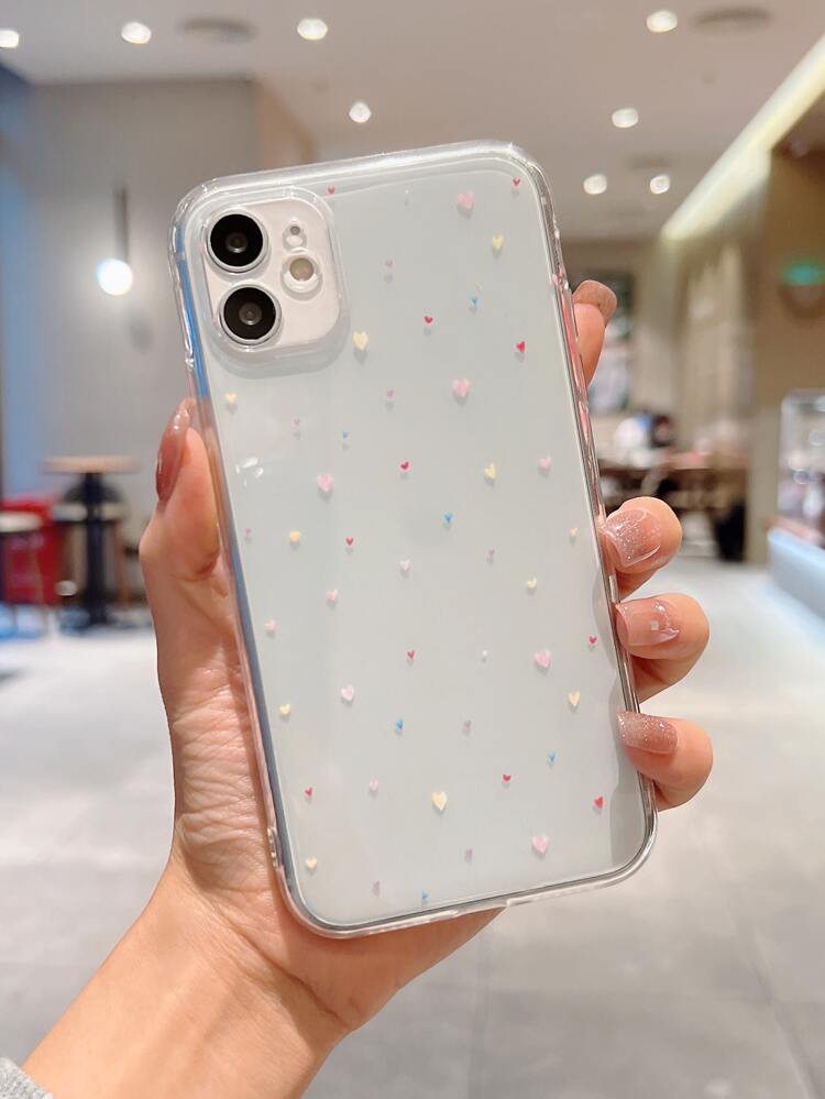 Heart Pattern Clear Phone Case