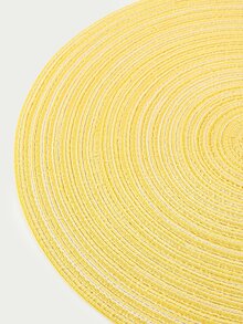 1 pieza Mantel redondo simple - Amarillo - Ver 3