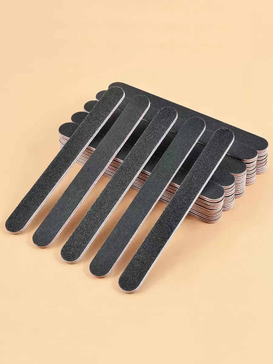 klimonla 10入組天然指甲指甲銼-指甲用金剛砂板100/180砂礫指甲銼凝膠指甲-指甲緩衝塊塑造和光滑-專業指甲銼黑色緩衝指甲銼套裝 - 黑色 - 查看 1