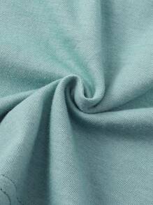 INAWLY 卡通 & 口号图案 T 恤“我在看着你”