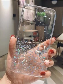 亮片透明手機殼，適用於 iPhone 11、iPhone 13、iPhone 14 Pro Max - 無色 - 查看 2