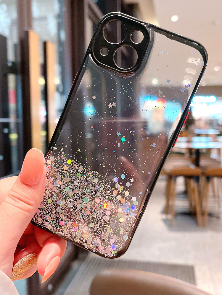 Ombre Glitter Phone Case - Black - View 4
