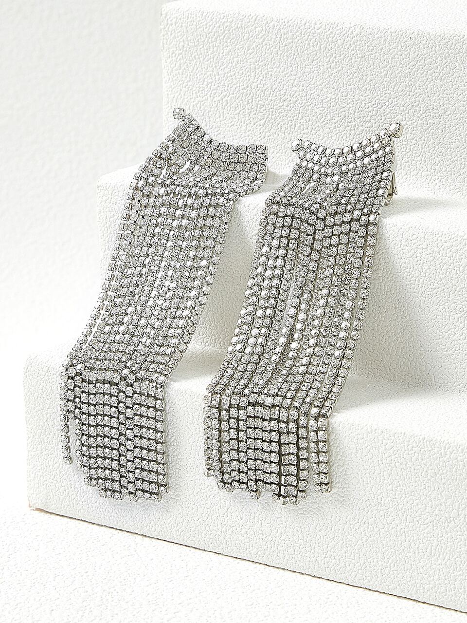 MOTF RHINESTONE TASSEL DECOR DROP EARRINGS