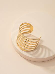 鏤空開口手鐲 - 金黃色 - 查看 4