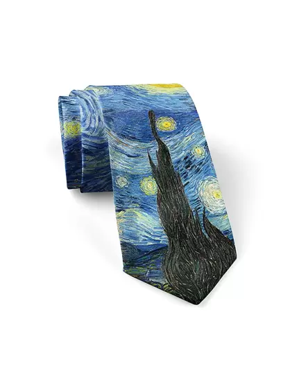 1pc Men Painting Print Tie Neck Tie Casual Men TieMen Necktie