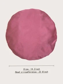 Solid Drawstring Ruched Hair Bonnet - Rusty Rose - View 2