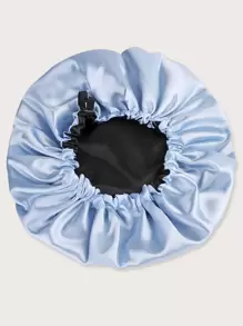 Solid Drawstring Ruched Hair Bonnet Silk Bonnet Satin Bonnet - Dusty Blue - View 1
