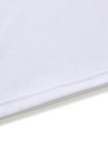 Manfinity Hombres Camiseta con estampado de letra japonesa & onda - Blanco - Ver 3